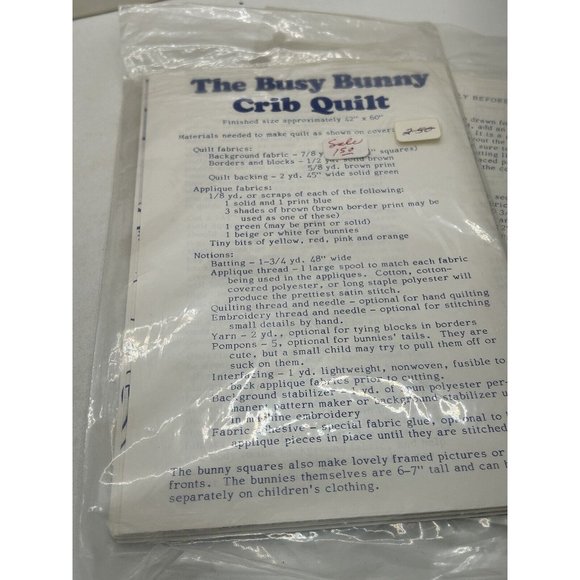 vintage quilt patterns Lot Of 3 The Ark Busy Bunny Favorite Things - Picture 5 of 7